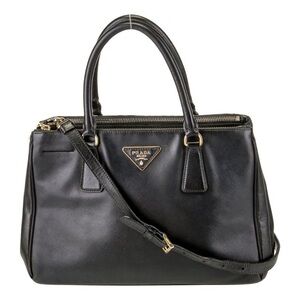 Prada Saffiano Leather Galleria Double Zip Tote – Medium – Black
